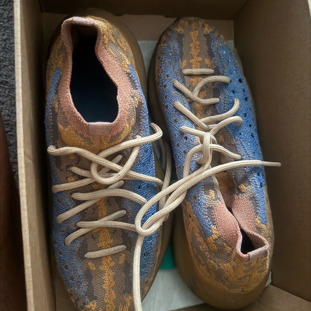 Stylish Blue and Tan Sneakers